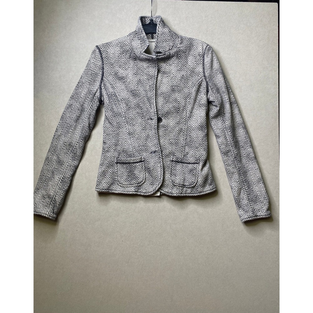 Aeropostale Eighty-Seven Women Small Black White Herringbone Knit Blazer Jacket